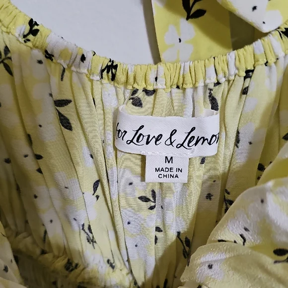 For Love And Lemons Light Yellow Floral Dress - Picture 2 of 7